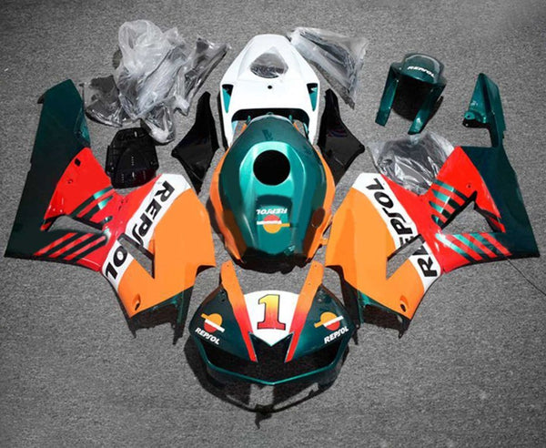 Honda CBR600RR Fairings (2024-2025) Orange, Teal, Red, White Repsol at KingsMotorcycleFairings.com