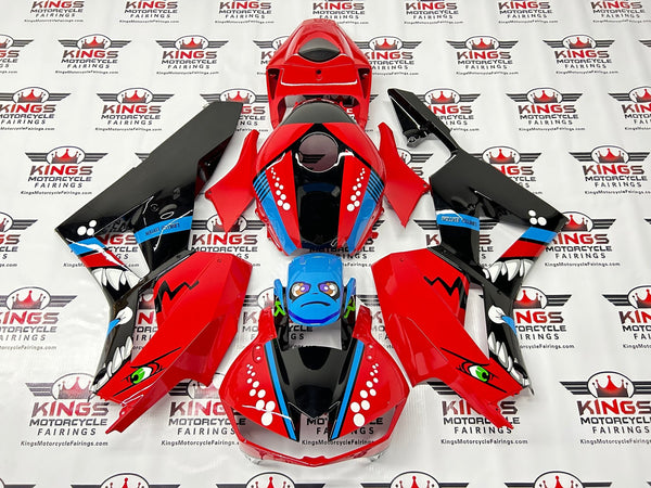 Honda CBR600RR Fairings (2024-2025) Red, Black, Blue Creature at KingsMotorcycleFairings.com