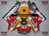 Honda CBR600RR Fairings (2024-2025) Red, White, Orange Repsol 93 at KingsMotorcycleFairings.com