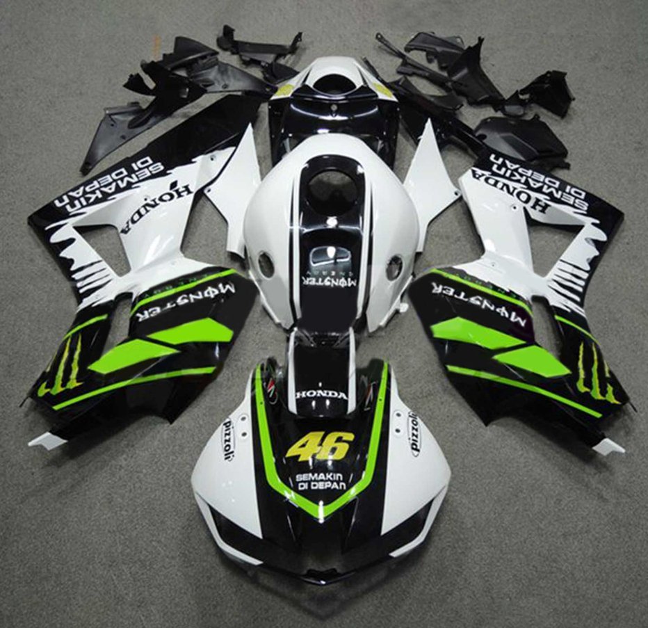 Honda CBR 600RR Fairings (2024-2025) White, Black, Green Monster at KingsMotorcycleFairings.com
