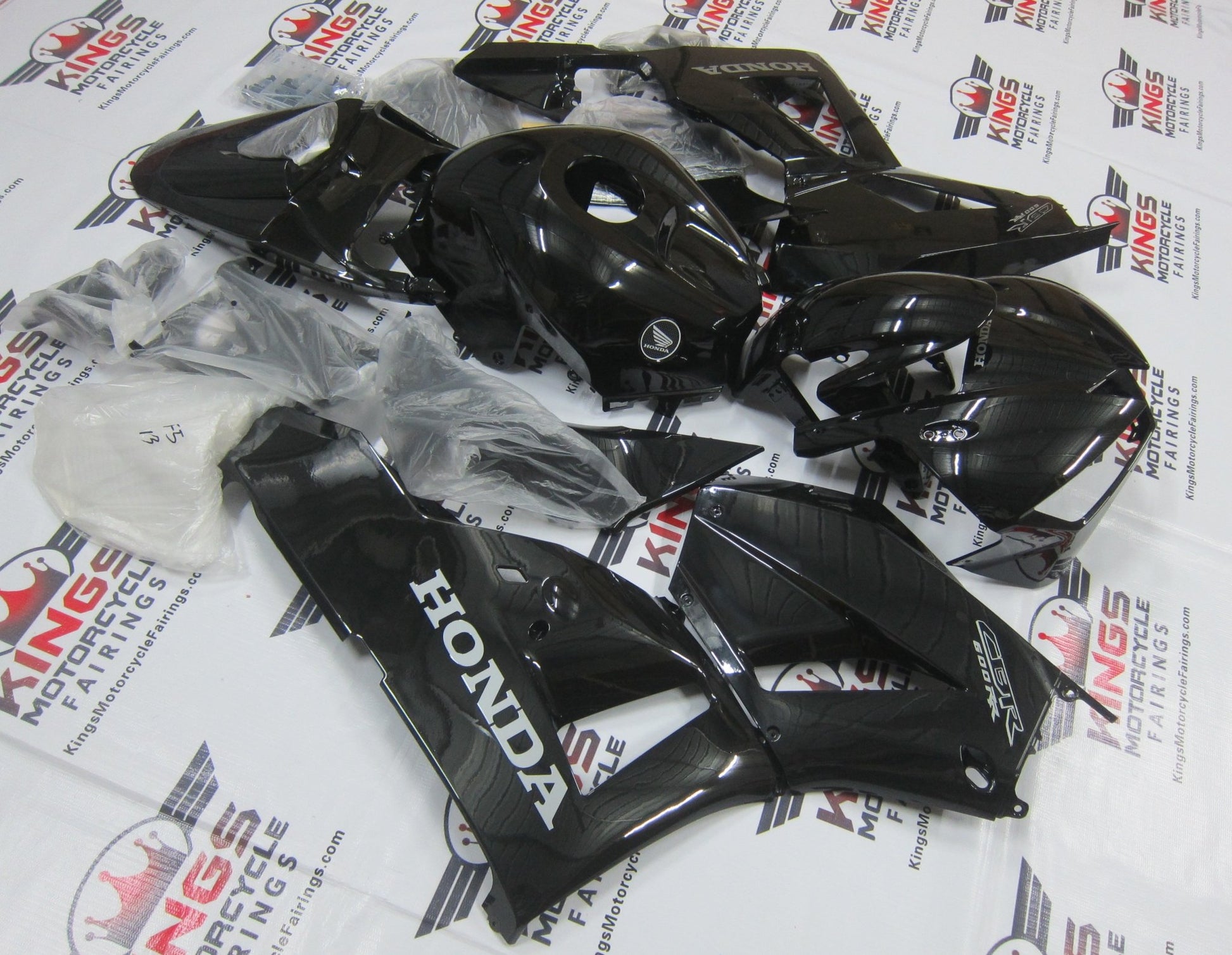 Honda CBR600RR Fairings (2026) Black, Silver at KingsMotorcycleFairings.com
