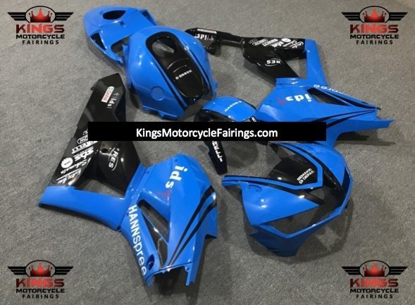 Honda CBR600RR Fairings (2026) Blue, Black, White HANNspree from KingsMotorcycleFairings.com