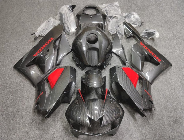 Honda CBR600RR Fairings (2026) Faux Carbon Fiber, Red at KingsMotorcycleFairings.com