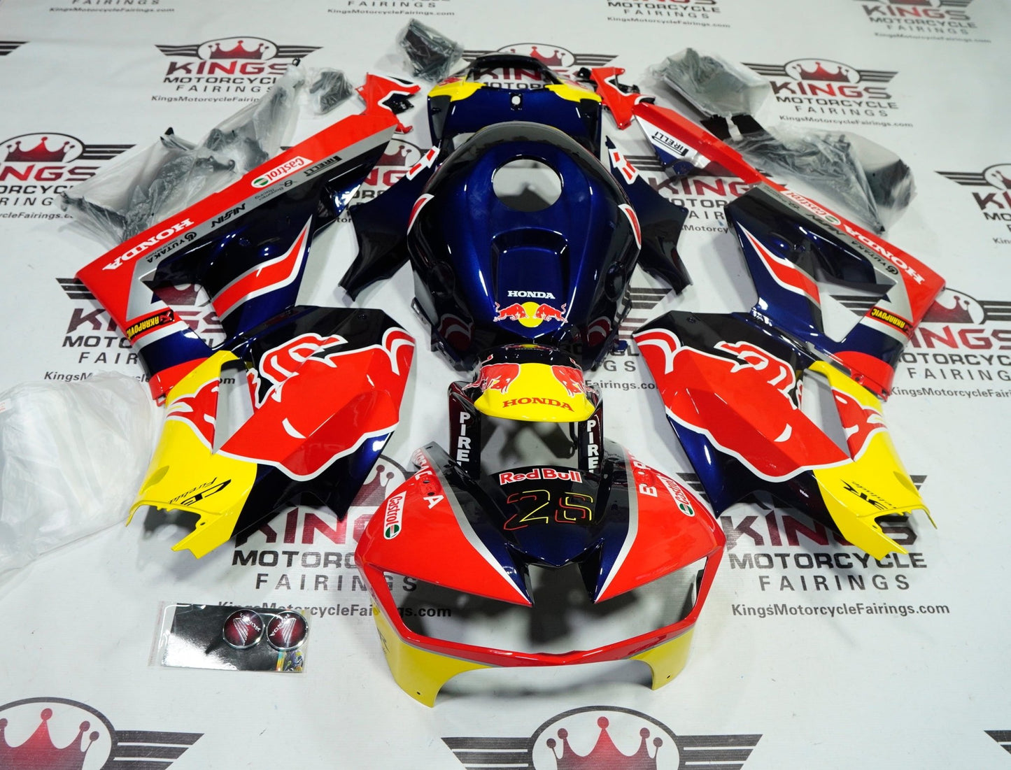 Honda CBR600RR Fairings (2026) Red, Blue, Yellow RedBull at KingsMotorcycleFairings.com