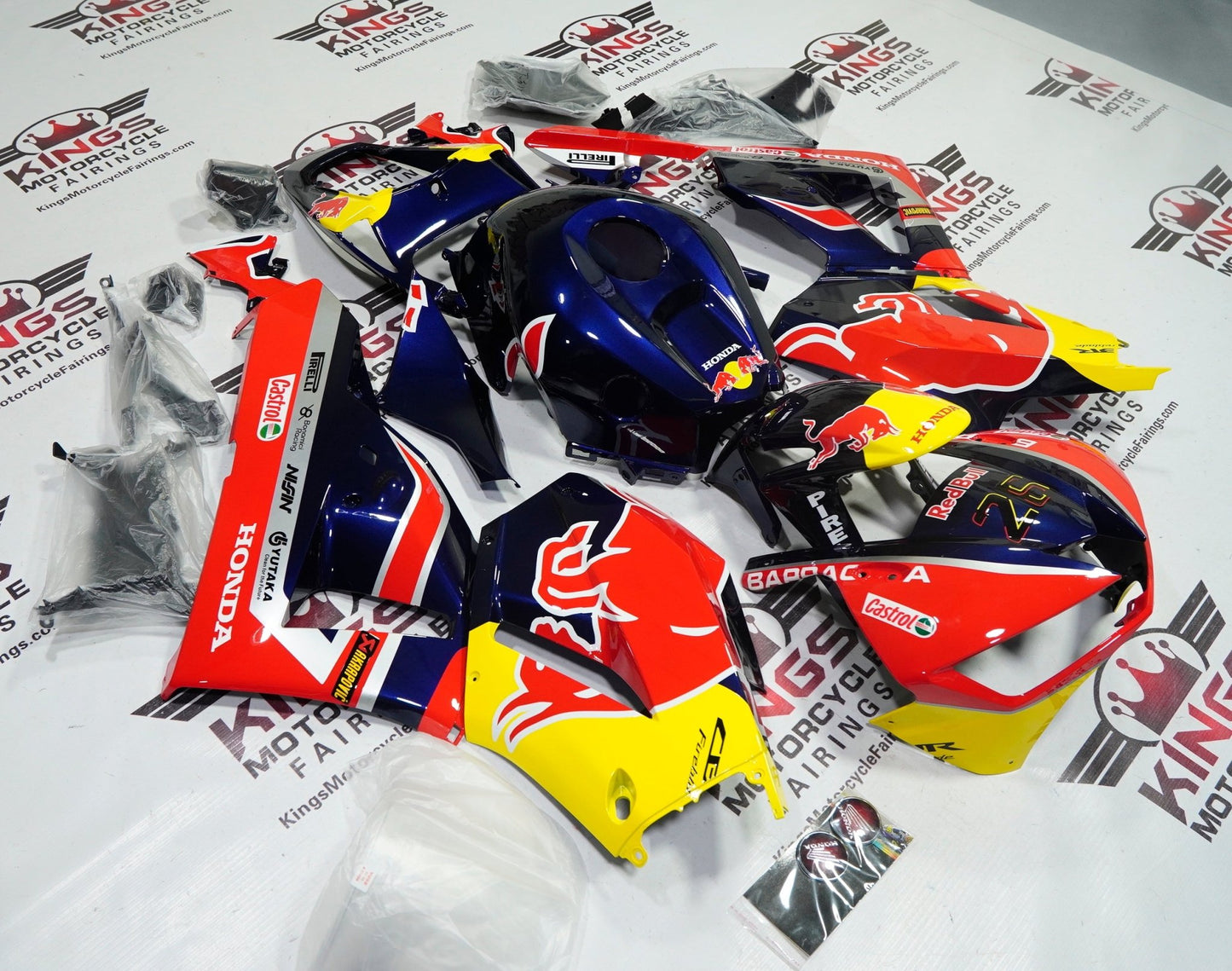 Honda CBR600RR Fairings (2026) Red, Blue, Yellow RedBull from KingsMotorcycleFairings.com