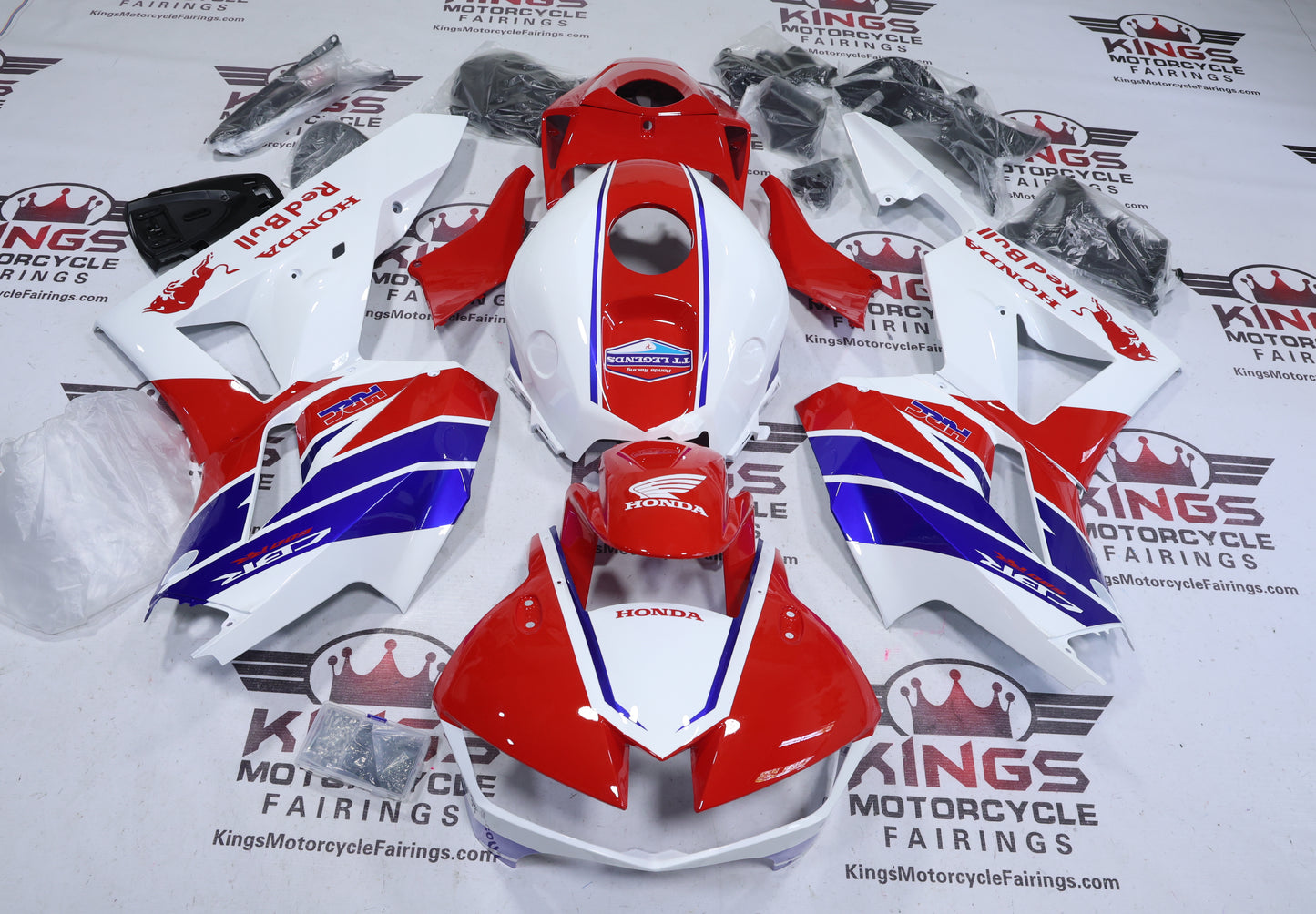 Honda CBR600RR Fairings (2026) Red, White, Blue, RedBull HRC at KingsMotorctcleFairings.com