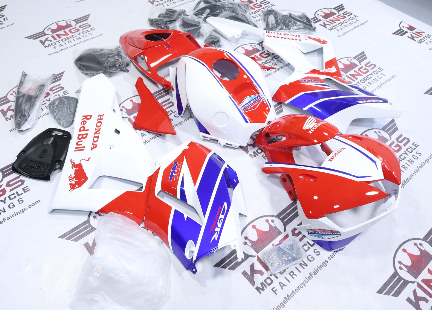 Honda CBR600RR Fairings (2026) Red, White, Blue, RedBull HRC from KingsMotorctcleFairings.com