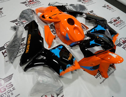 Honda CBR600RR (2005-2006) Orange, Black, Blue Splatter Fairings at KingsMotorcycleFairings.com