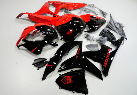 Honda CBR600RR (2007-2008) Black, Red Split at KingsMotorcycleFairings.com