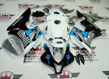 Honda CBR600RR (2007-2008) White, Black, Blue Splash Fairings at KingsMotorcycleFairings.com
