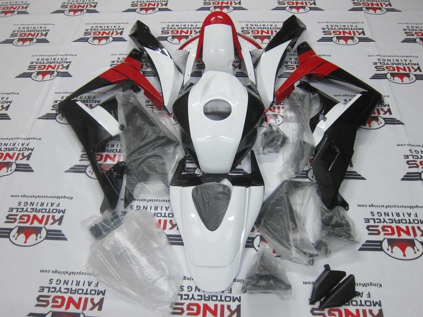 Honda CBR600RR (2007-2008) White, Red & Black Fairings at KingsMotorcycleFairings.com