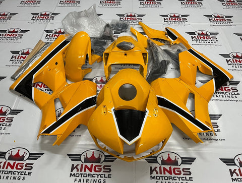 Honda CBR600RR (2013-2021) Yellow, Black & White Fairings at KingsMotorcycleFairings.com 