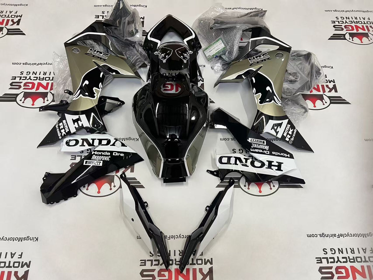 Honda CBR650R Fairing Kit (2020-2023) Black, Champagne Silver, White Bull at KingsMotorcycleFairings.com