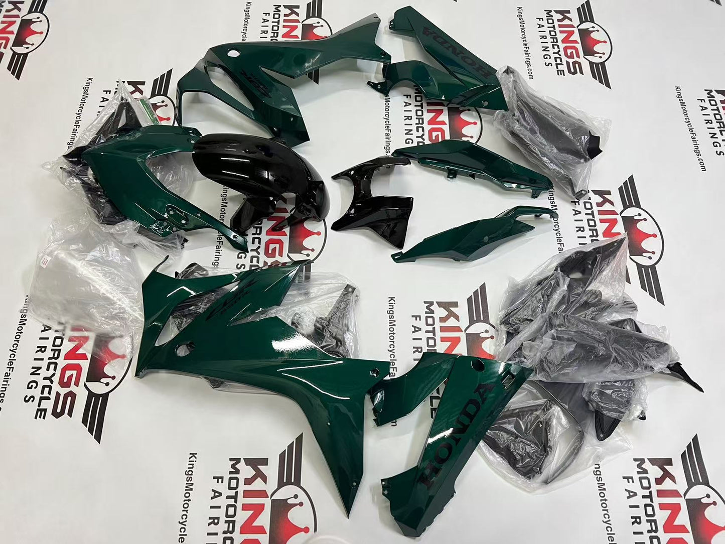 Honda CBR650R Fairing Kit (2021-2023) Dark Green, Black at KingsMotorcycleFairings.com