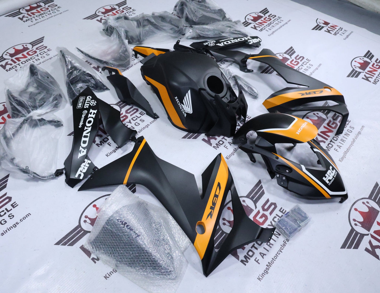 Honda CBR650R Fairing Set (2021-2023) Matte Black, Dark Yellow, White at KingsMotorcycleFairings.com