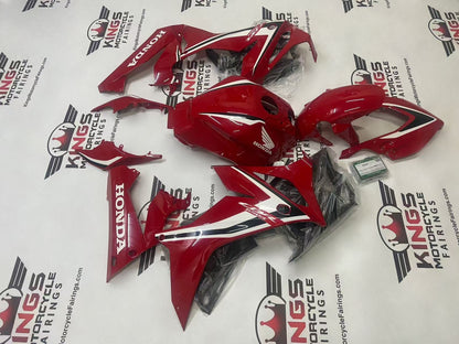 Honda CBR650R Fairing Set (2021-2023) Red, Black, White Stripe at KingsMotorcycleFairings.com