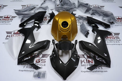 Honda CBR650R Fairings (2019-2020) Faux Carbon Fiber, Gold at KingsMotorcycleFairings.com