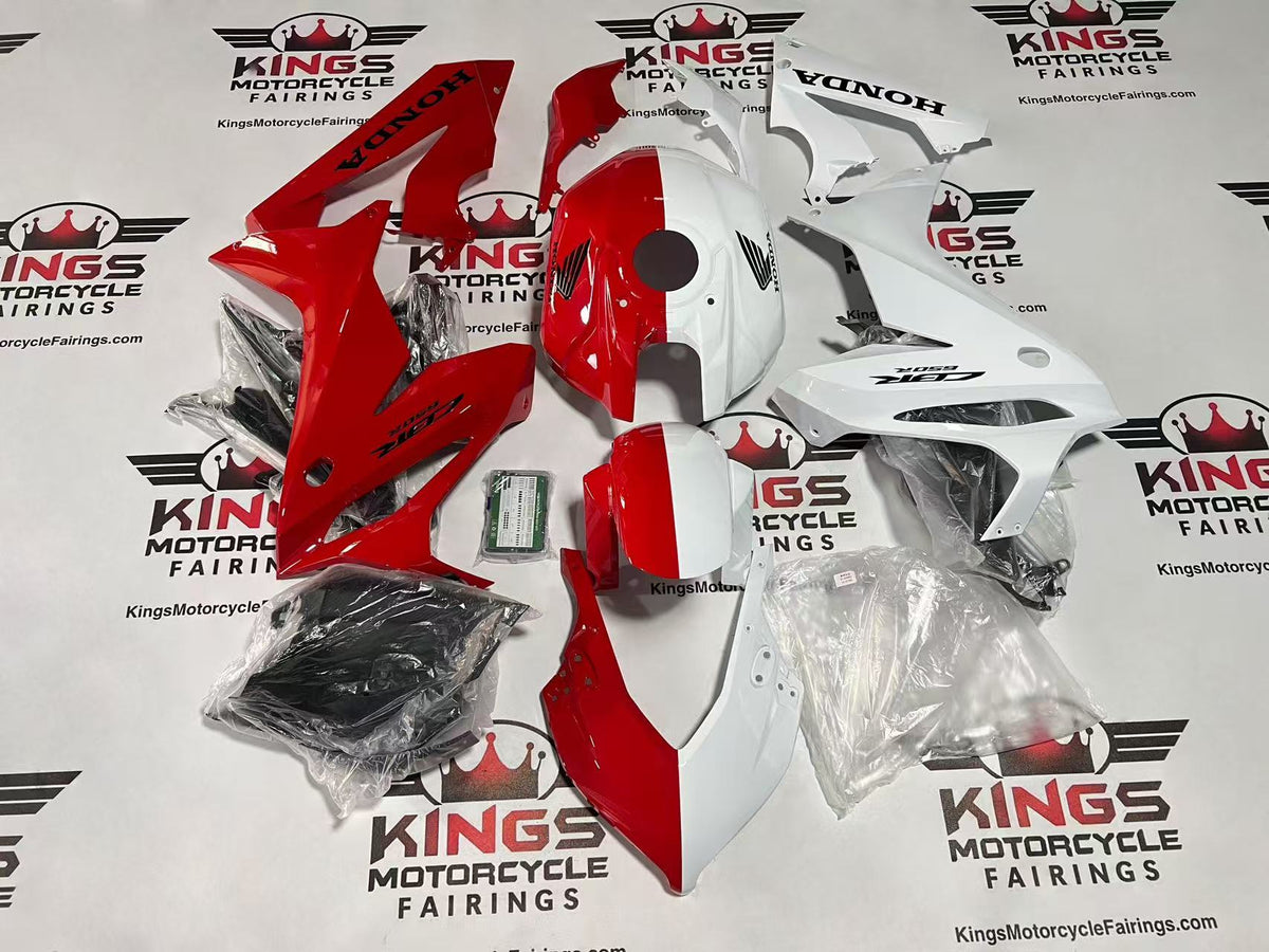 Honda CBR650R Fairings (2019-2020) Red, White Split at KingsMotorcycleFairings.com