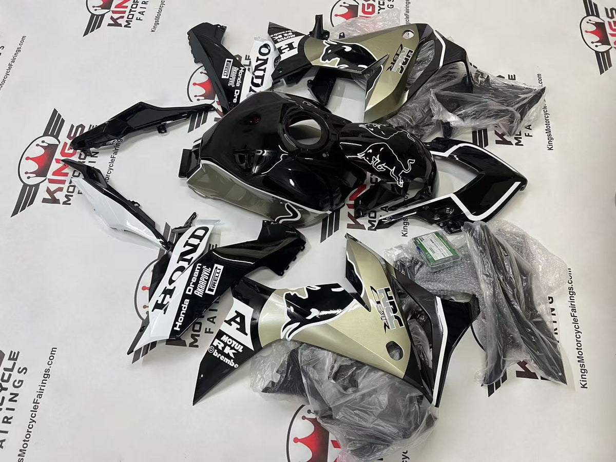 Honda CBR650R Fairings (2020-2023) Black, Champagne Silver, White Bull from KingsMotorcycleFairings.com
