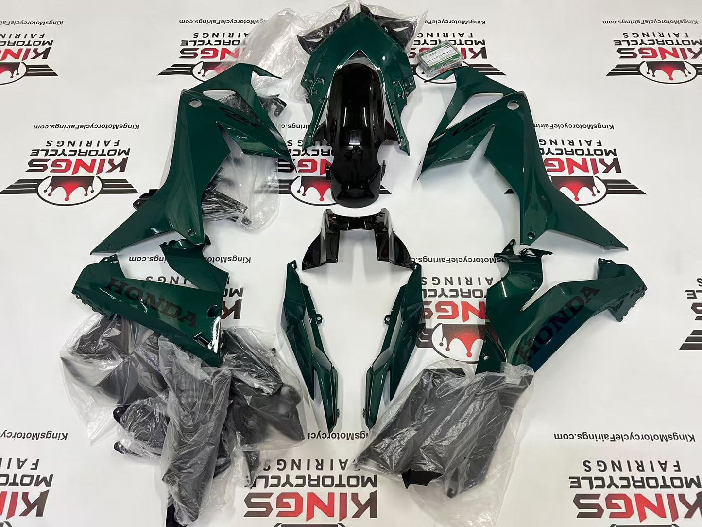 Honda CBR650R Fairings (2021-2023) Dark Green, Black at KingsMotorcycleFairings.com