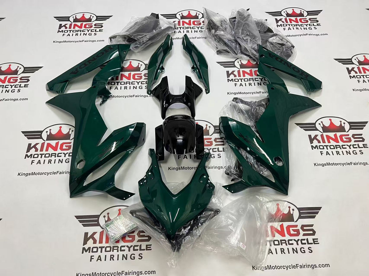 Honda CBR650R Fairings (2021-2023) Dark Green, Black from KingsMotorcycleFairings.com