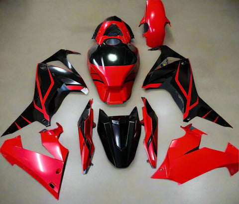 Honda CBR 650R Fairings (2021-2023) Matte Black, Matte Red Stripes at KingsMotorcycleFairings.com