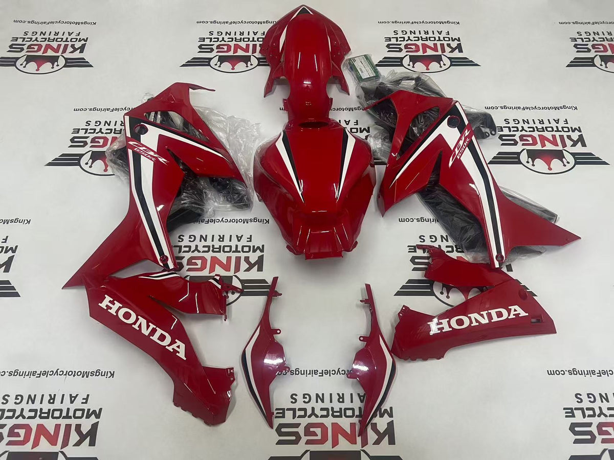 Honda CBR650R Fairings (2021-2023) Red, Black, White Stripe at KingsMotorcycleFairings.com