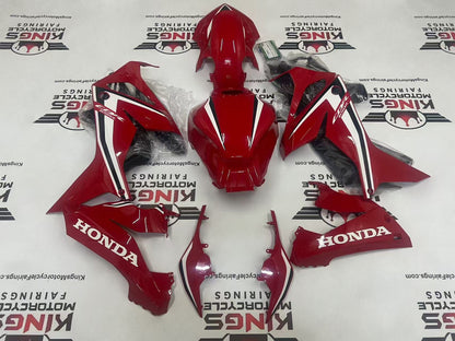 Honda CBR650R Fairings (2021-2023) Red, Black, White Stripe at KingsMotorcycleFairings.com
