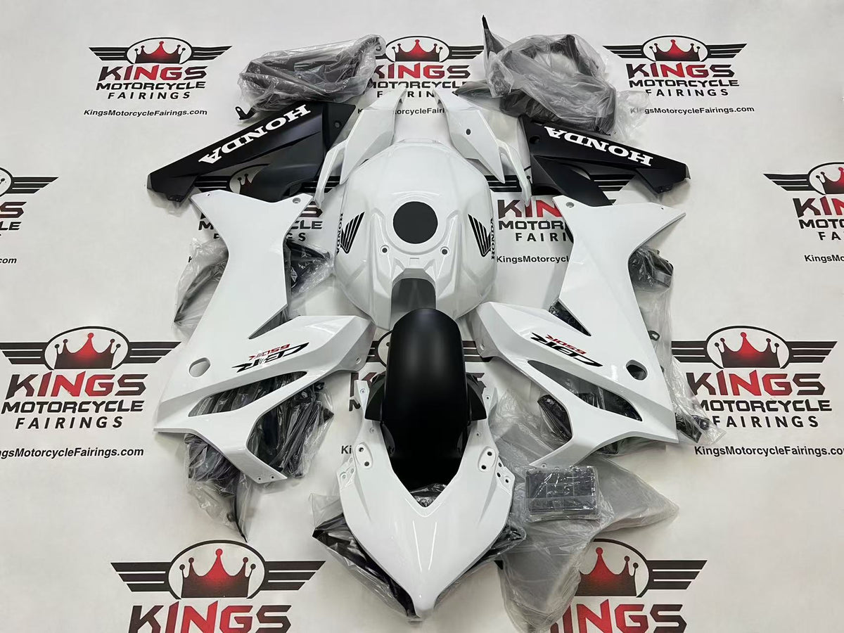 Honda CBR650R Fairings (2021-2023) White, Matte Black from KingsMotorcycleFairings.com