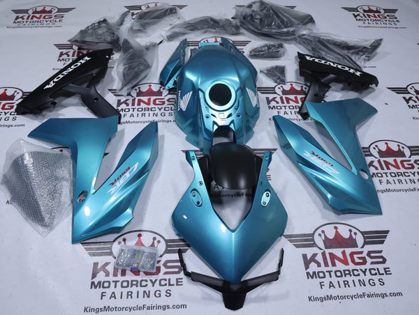 Honda CBR650R Fairings (2024-2025) Blue Metallic, Matte Black, White at KingsMotorcycleFairings.com