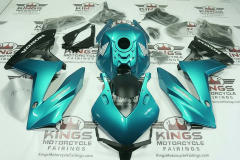 Honda CBR650R Fairings (2024-2025) Blue Turquoise, Matte Black at KingsMotorcycleFairings.com