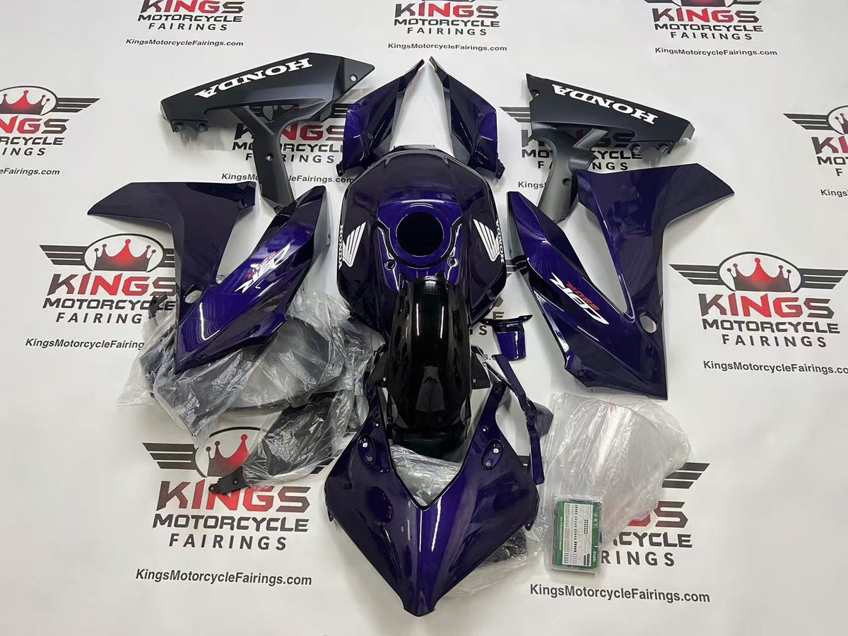 Honda CBR650R Fairings (2024-2025) Dark Purple, Matte Black at KingsMotorcycleFairings.com