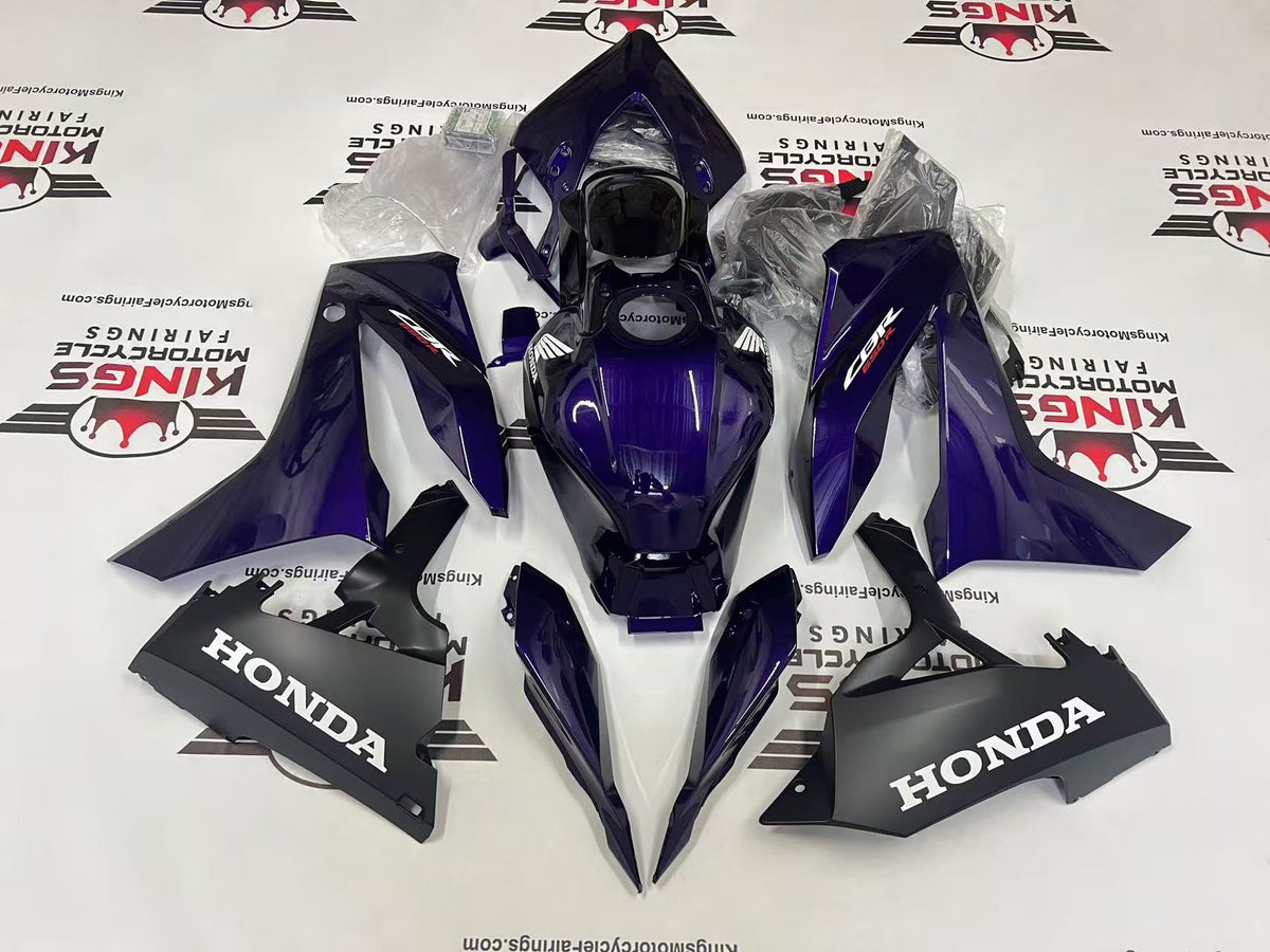Honda CBR650R Fairings (2024-2025) Dark Purple, Matte Black from KingsMotorcycleFairings.com