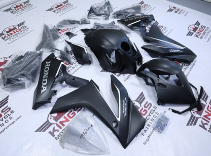 Honda CBR650R Fairings (2024-2025) Matte Black, Gray, White Stripe from KingsMotorcycleFairings.com