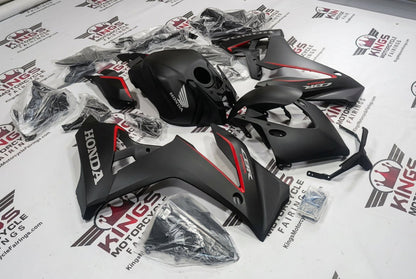 Honda CBR650R Fairings (2024-2025) Matte Black, Red Pinstripe at KingsMotorcycleFairings.com