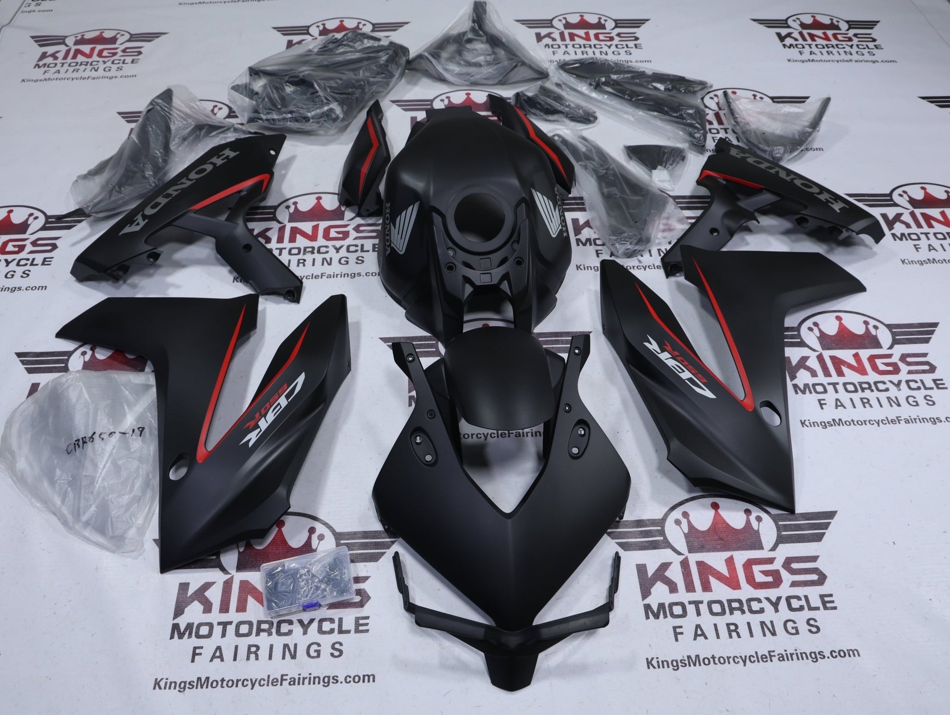 Honda CBR650R Fairings (2024-2025) Matte Black, Red, Gray at KingsMotorcycleFairings.com