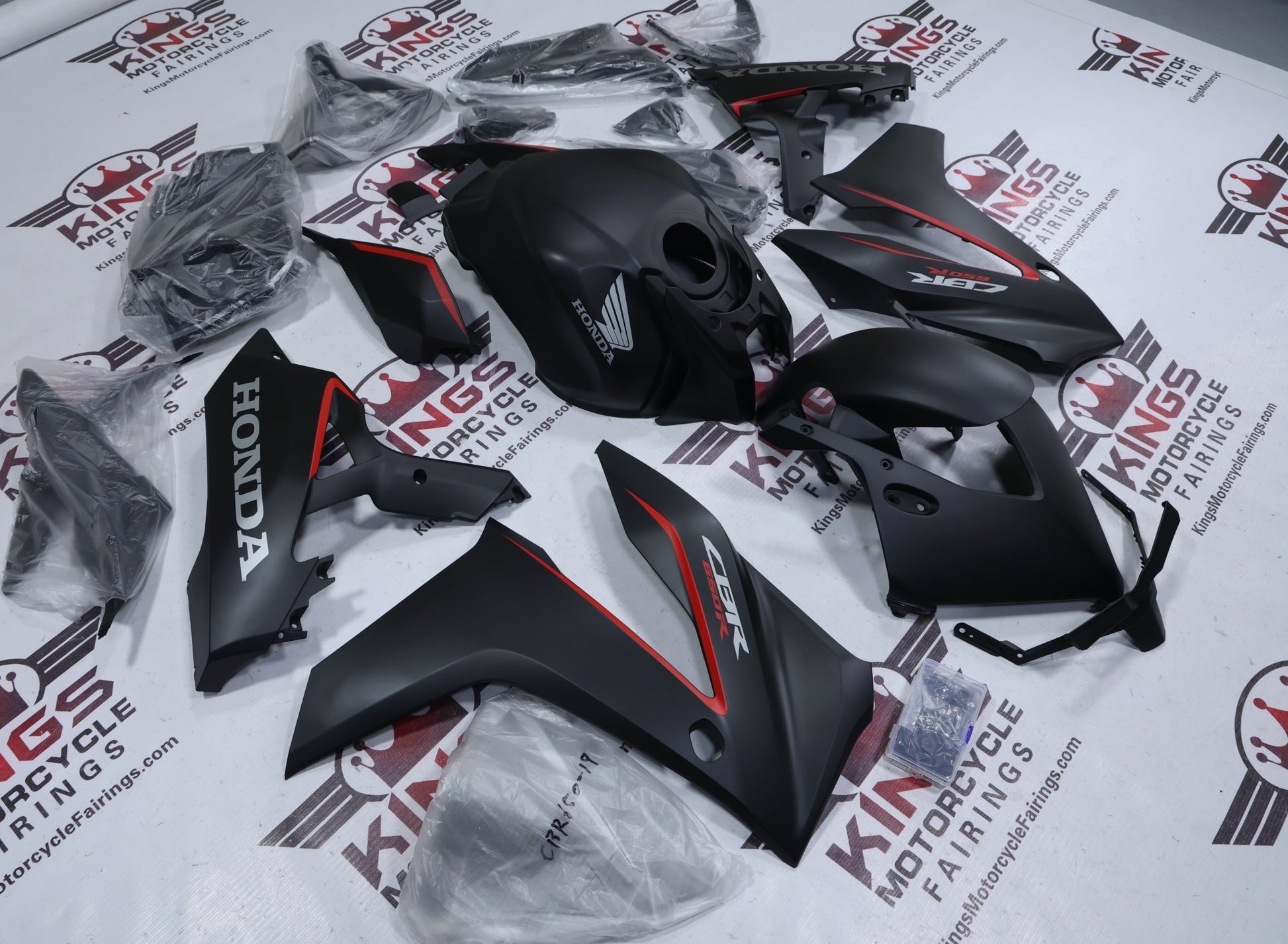 Honda CBR650R Fairings (2024-2025) Matte Black, Red, Gray from KingsMotorcycleFairings.com