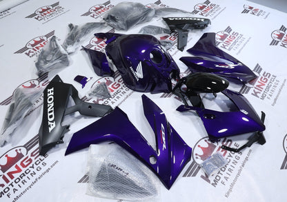 Honda CBR650R Fairings (2024-2025) Purple, Black, White from KingsMotorcycleFairings.com