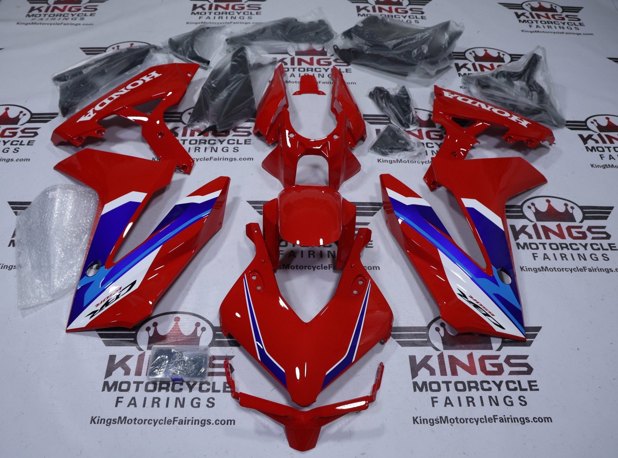 HONDA 25年式CBR650R カウル レッド/ホワイト/ブルー Honda CBR650R Fairings (2024-2025) Red, Blue, White | Kings