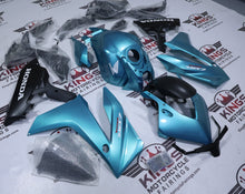 Honda CBR650R Fairings (2024-2025) Turquoise Blue, Matte Black from KingsMotorcycleFairings.com
