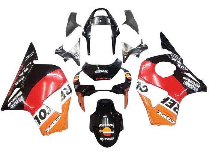 Honda CBR900 Fairings (2002-2003) Black, Orange, Repsol at KingsMotorcycleFairings.com