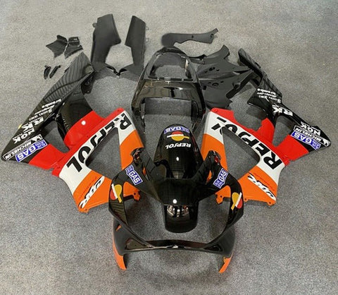 Honda CBR900RR 929 Fairings (2000-2001) Black, Orange Repsol at KingsMotorcycleFairings.com