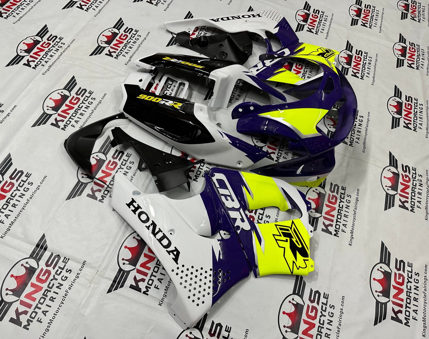Honda CBR900RR Fairing Kit (1994-1995) Purple, White, Neon, Black at KingsMotorcycleFairings.com