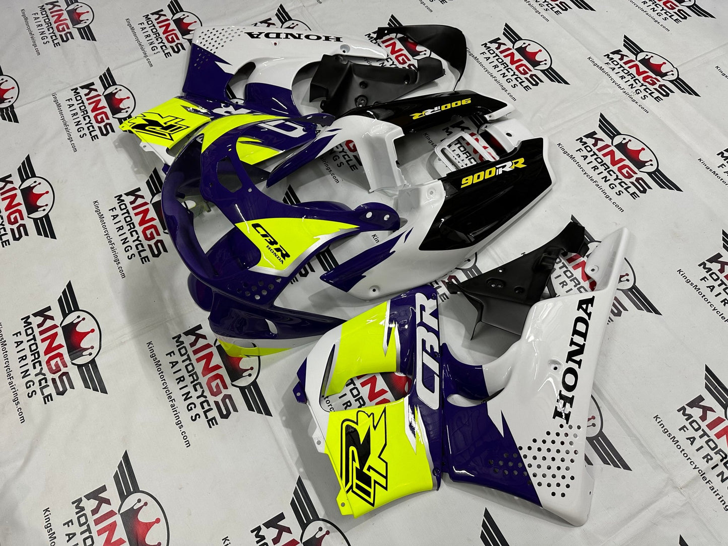 Honda CBR900RR Fairing Set (1994-1995) Purple, White, Neon, Black at KingsMotorcycleFairings.com