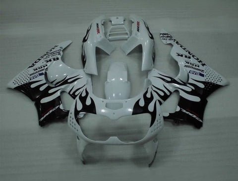 Honda CBR900RR Fairings (1994-1995) White, Black Flame at KingsMotorcycleFairings.com