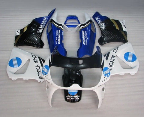 Honda CBR900RR Fairings (1994-1995) White, Blue, Black, Konica at KingsMotorcycleFairings.com