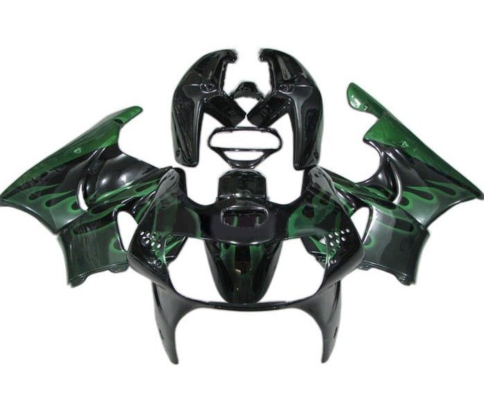 Honda CBR900RR Fairings (1998-1999) Black, Green Flames at KingsMotorcycleFairings.com
