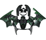 Honda CBR900RR Fairings (1998-1999) Black, Green Flames at KingsMotorcycleFairings.com