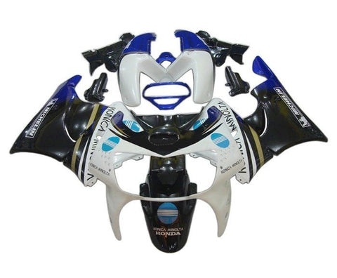Honda CBR900RR Fairings (1998-1999) White, Black, Blue Konica at KingsMotorcycleFairings.com