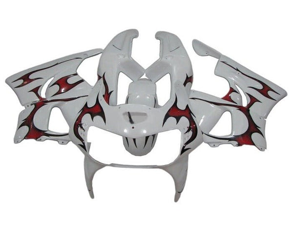 Honda CBR900RR Fairings (1998-1999) White, Red Tribal at KingsMotorcycleFairings.com